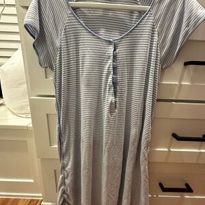 LAKE Pajamas Pima Maternity Nightgown in Hydrangea Size Small